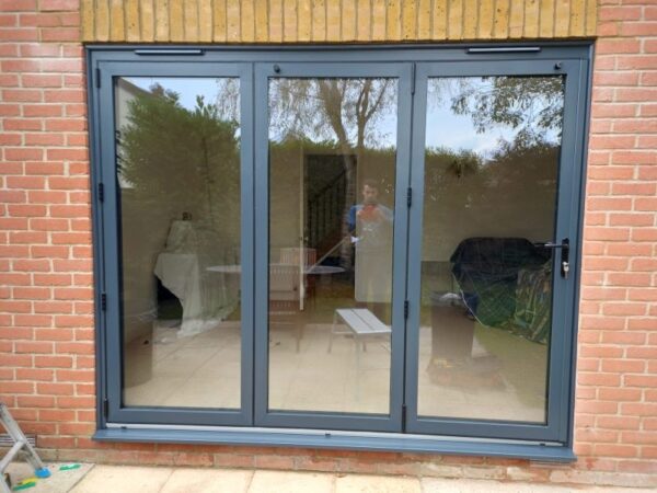 black bifolding doors